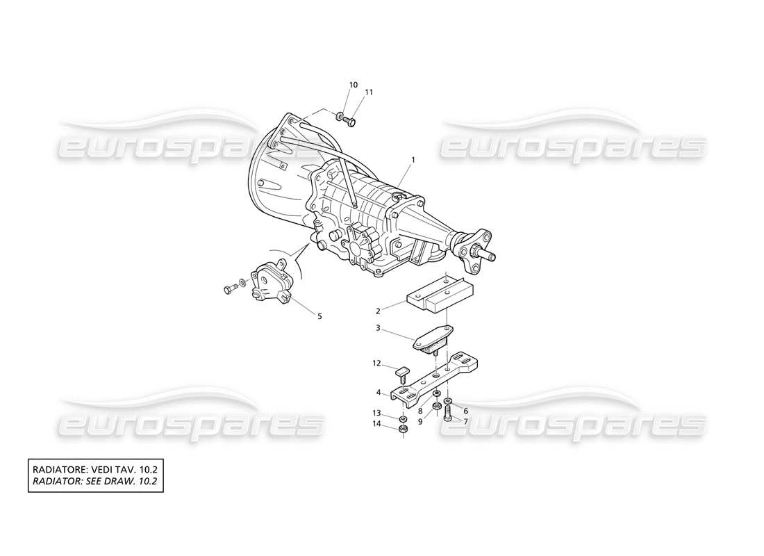 Maserati QTP V8 Evoluzione Trasmissione automatica Diagramma delle parti