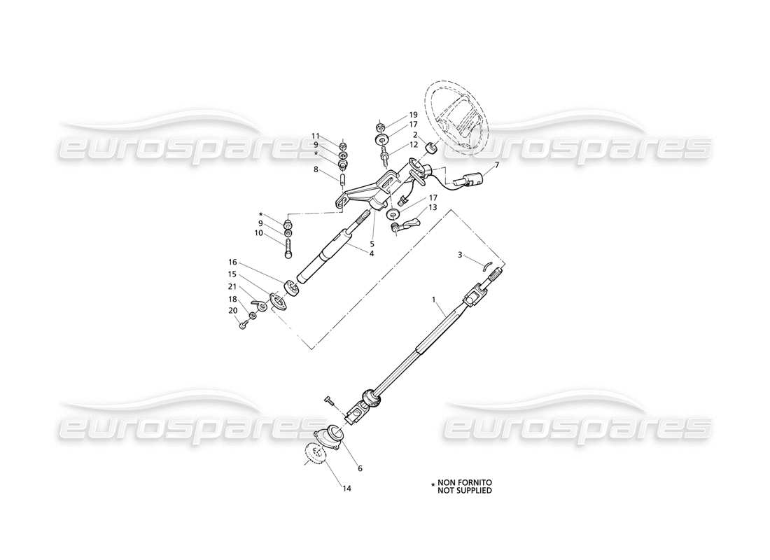 Maserati QTP V8 Evoluzione Piantone dello sterzo Diagramma delle parti