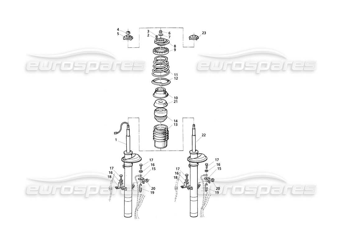Maserati QTP V8 Evoluzione Ammortizzatore anteriore Diagramma delle parti