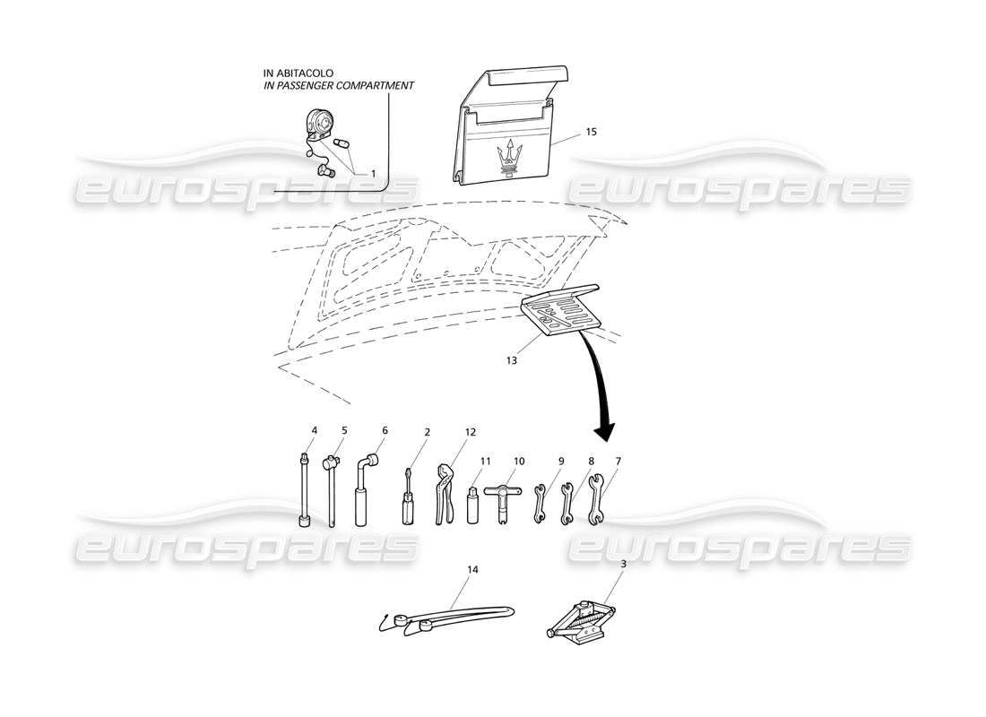 Maserati QTP V8 Evoluzione Utensili Diagramma delle parti