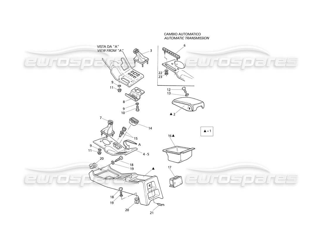 Maserati QTP V8 Evoluzione Consolle Diagramma delle parti