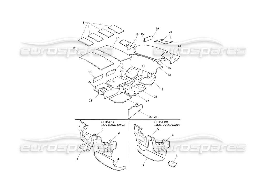 Maserati QTP V8 Evoluzione Isolamento Diagramma delle parti