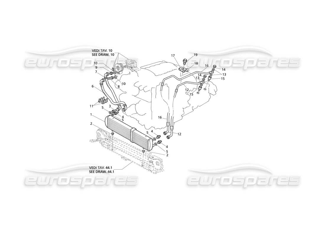 Maserati QTP V6 Evoluzione Raffreddamento dell'olio motore - Diagramma della parte AT
