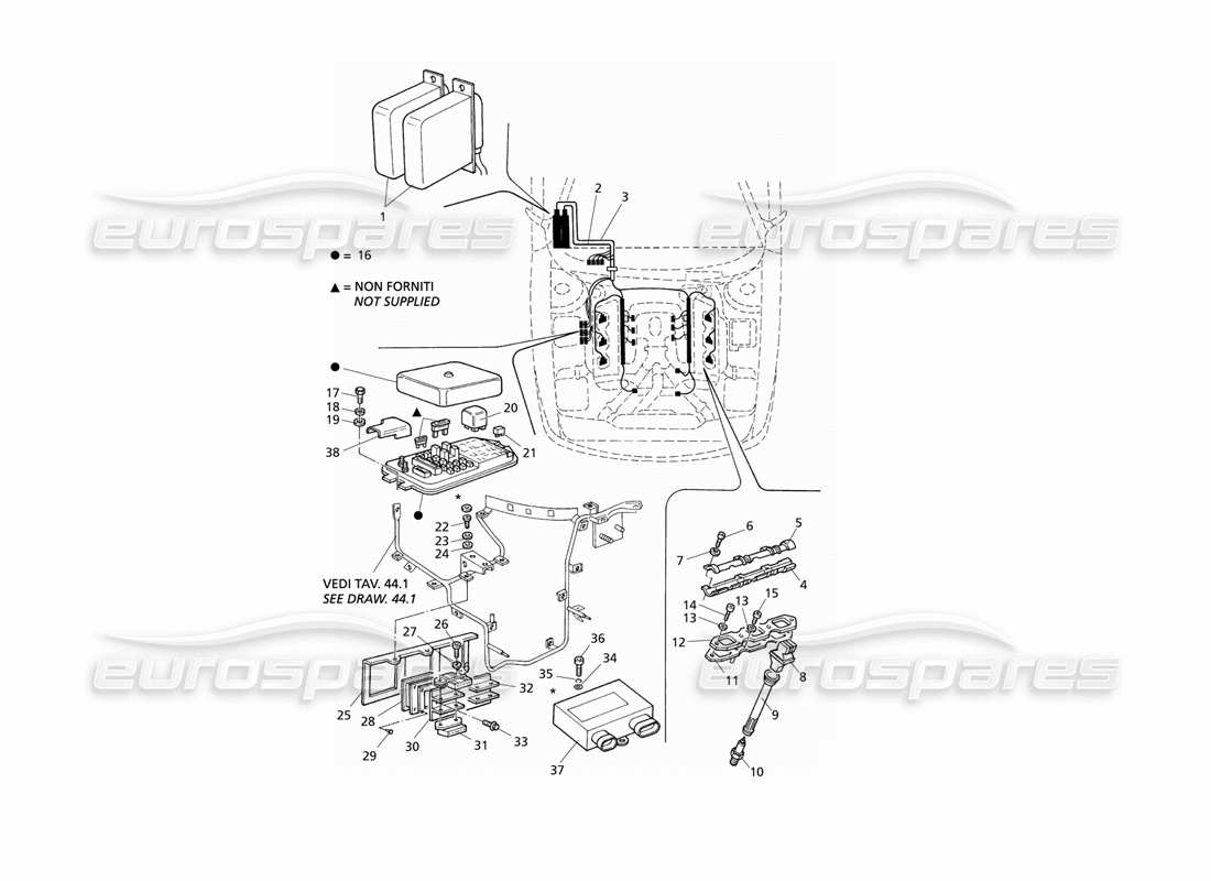 Maserati QTP V6 Evoluzione Sistema di accensione Diagramma delle parti