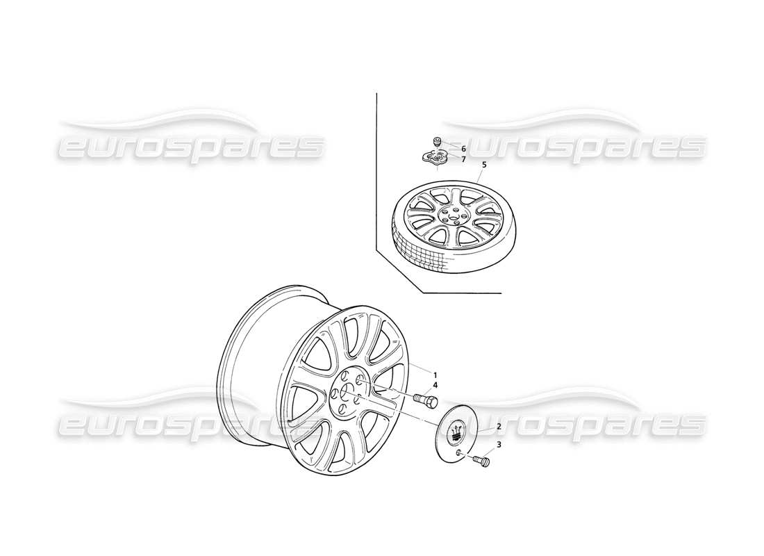 Maserati QTP V6 Evoluzione Cerchioni Diagramma delle parti