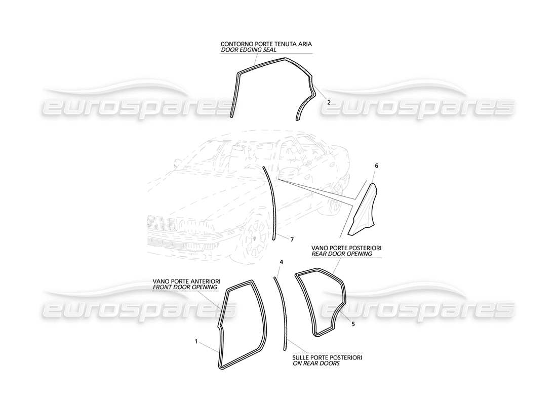 Maserati QTP V6 Evoluzione Guarnizioni esterne Diagramma delle parti