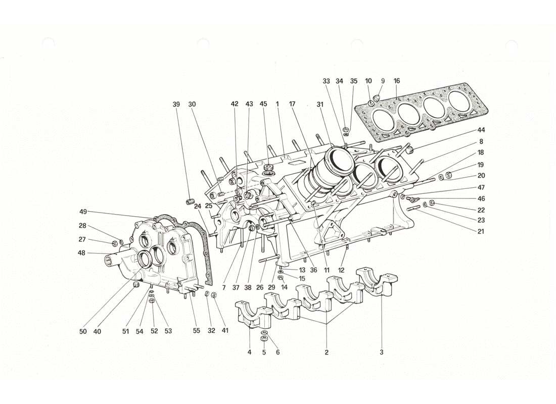 Ferrari 208 GTB GTS BASAMENTO Diagramma delle parti