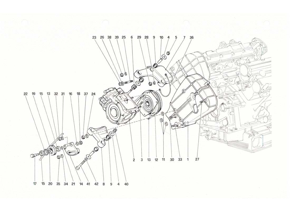 Ferrari 208 GTB GTS Compressore e controlli dell'aria condizionata Diagramma delle parti