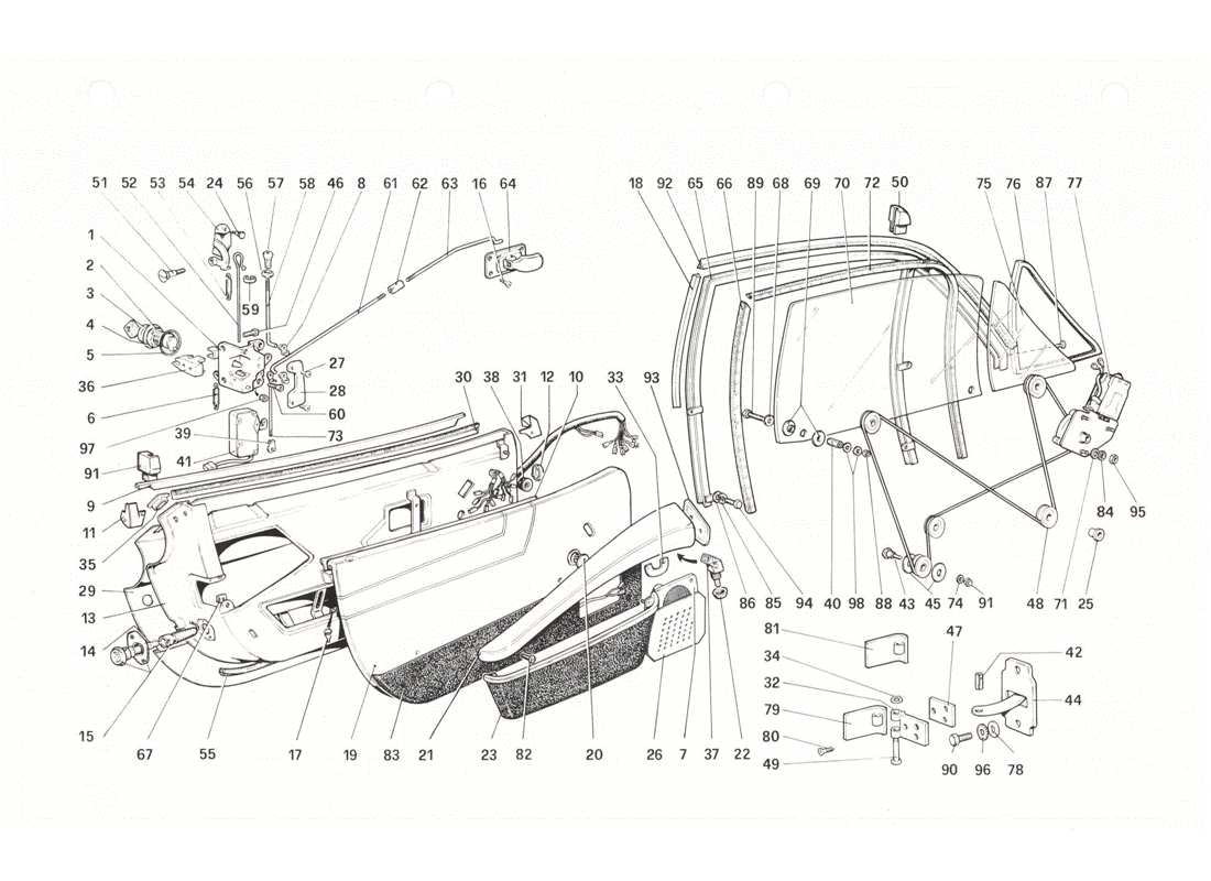 Ferrari 208 GTB GTS PORTE Diagramma delle parti