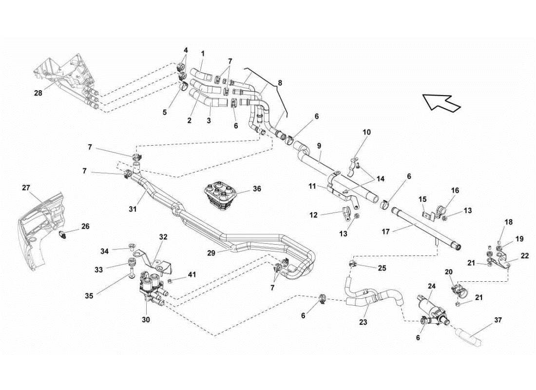 Lamborghini Gallardo STS II SC Sistema di aria condizionata Diagramma delle parti