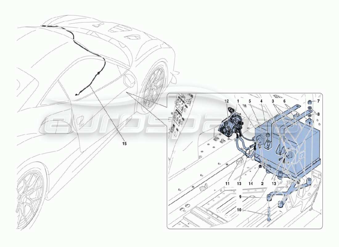 Ferrari 488 Challenge BATTERIA Diagramma delle parti