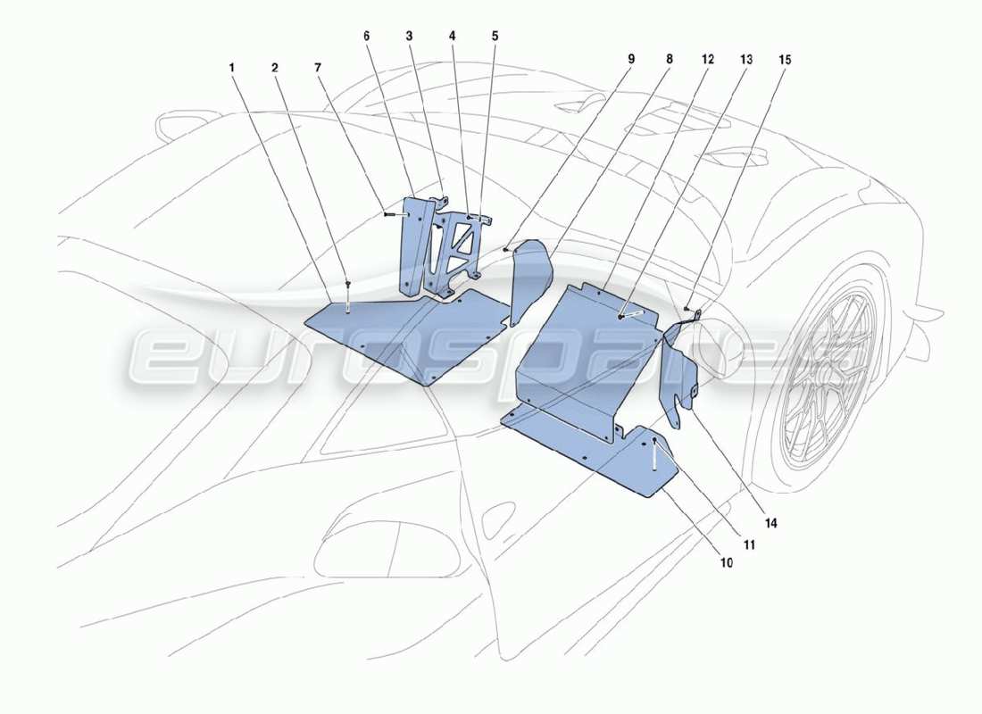 Ferrari 488 Challenge Isolamento Diagramma delle parti