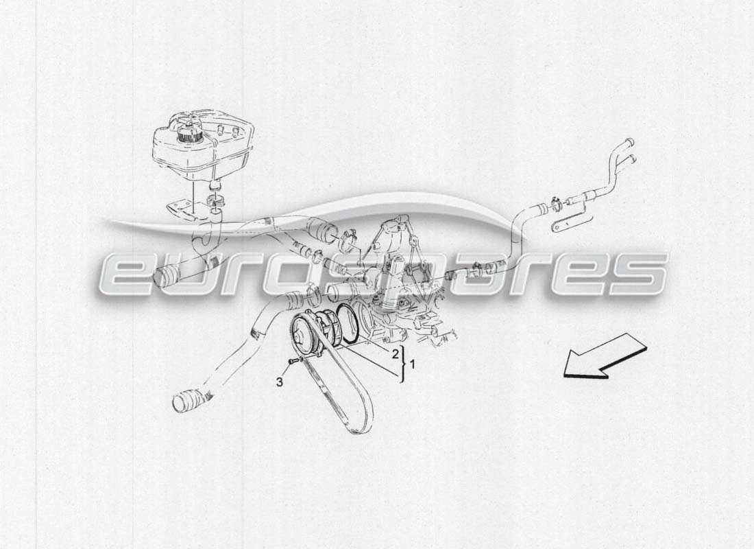 Maserati GranCabrio MC Centenario RAFFREDDAMENTO: POMPA ACQUA Diagramma delle parti