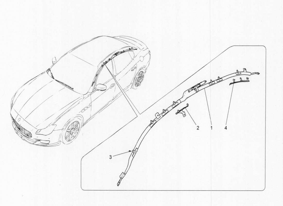 Maserati QTP. V6 3.0 BT 410bhp 2015 SISTEMA SACCHETTO PER FINESTRA Diagramma delle parti