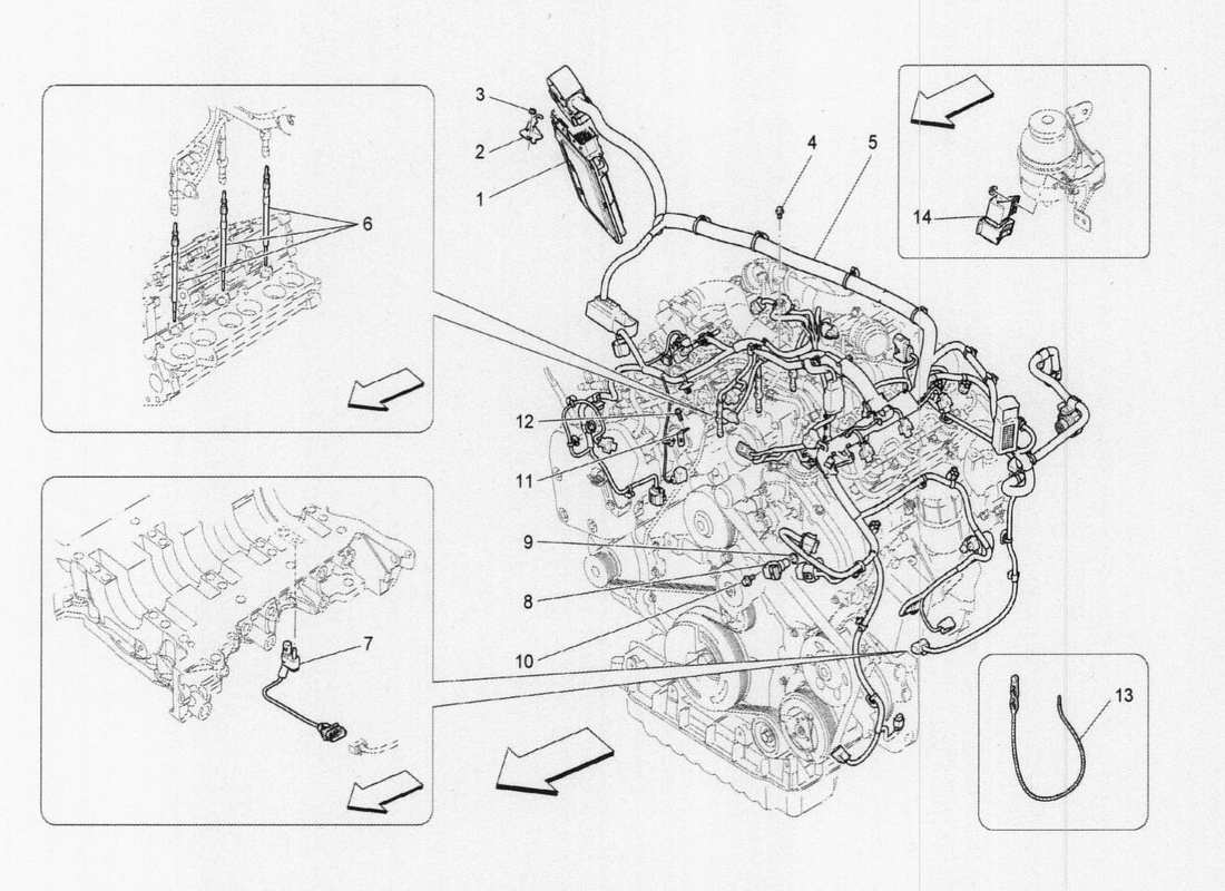 Maserati QTP. V6 3.0 TDS 275bhp 2017 Controllo elettronico: controllo dell'iniezione e della fasatura del motore Diagramma delle parti