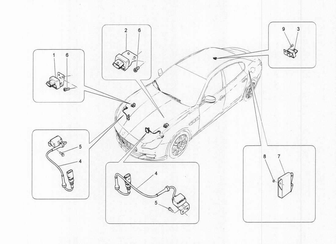 Maserati QTP. V6 3.0 TDS 275bhp 2017 Controllo elettronico iniezione e motore: Sospensioni Diagramma delle parti