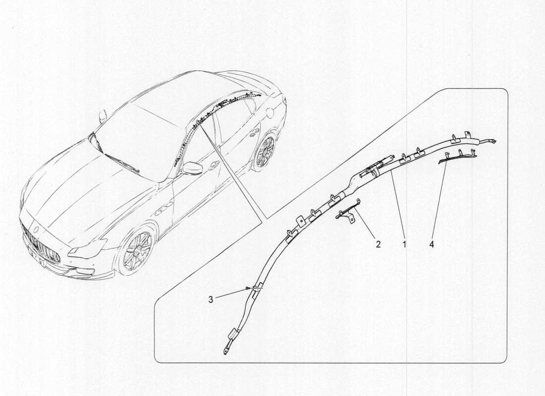 Maserati QTP. V6 3.0 TDS 275bhp 2017 SISTEMA SACCHETTO PER FINESTRA Diagramma delle parti