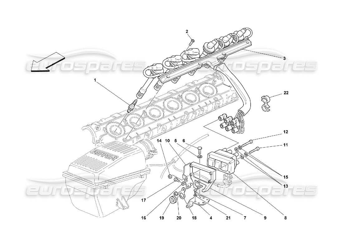 Ferrari 550 Maranello Dispositivo di accensione Diagramma delle parti