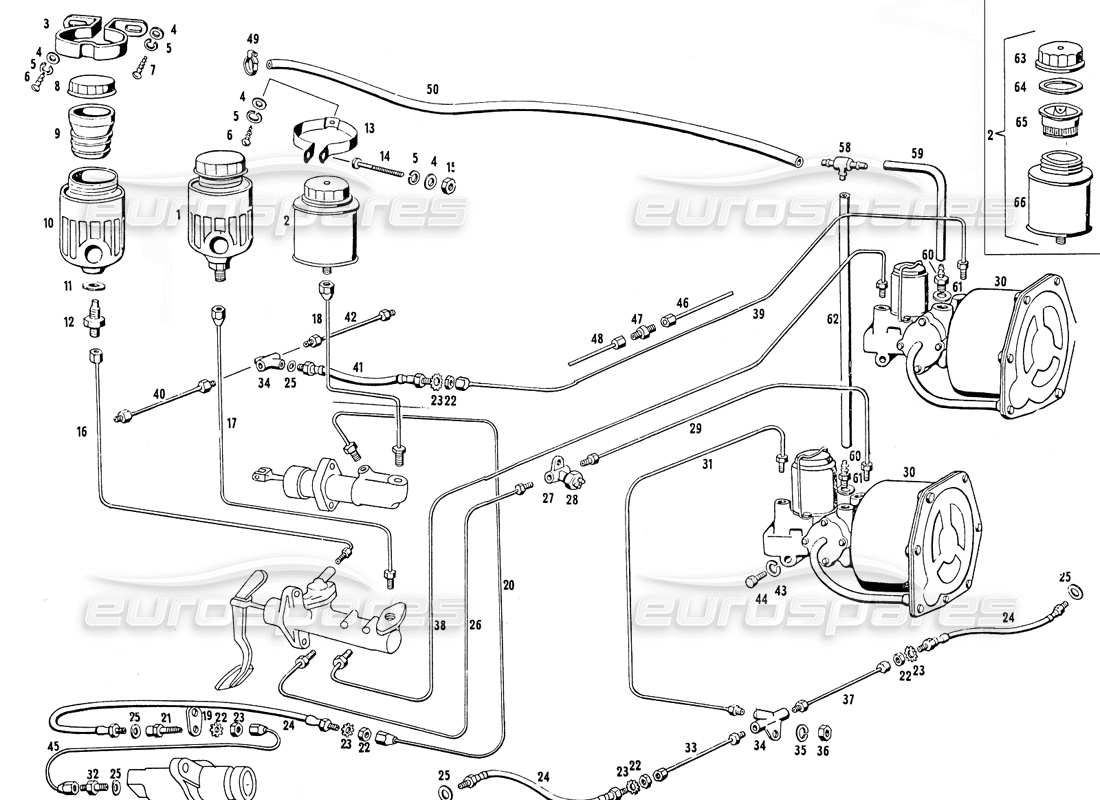Maserati Mistral 3.7 Controllo del freno Diagramma delle parti