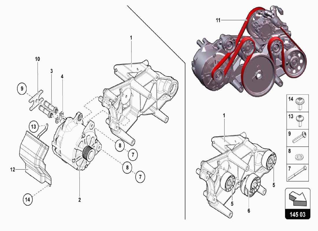 Lamborghini Centenario Spider ALTERNATORE E PARTI SINGOLE Diagramma delle parti