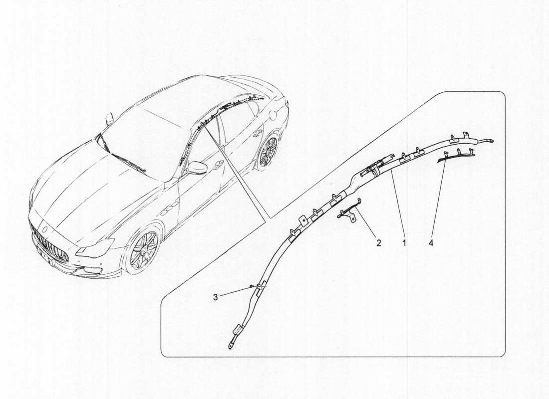 Maserati QTP. V6 3.0 BT 410bhp 2wd 2017 SISTEMA SACCHETTO PER FINESTRA Diagramma delle parti