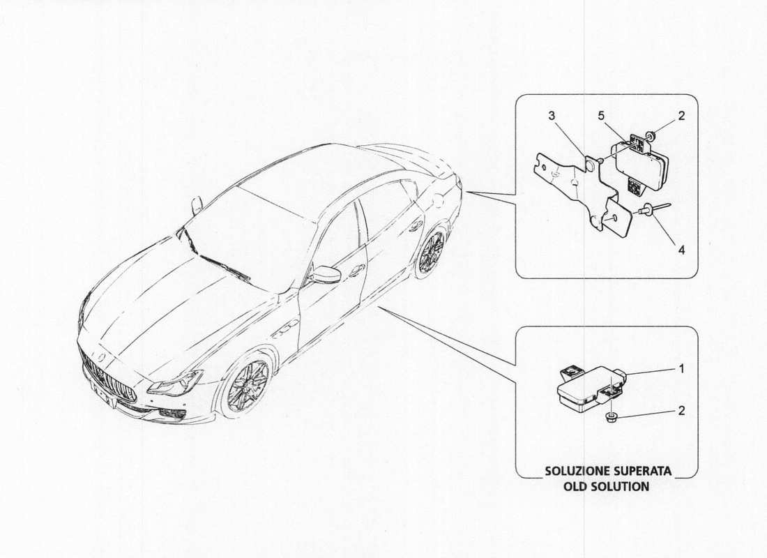 Maserati QTP. V6 3.0 BT 410bhp 2wd 2017 sistema di monitoraggio della pressione dei pneumatici Diagramma delle parti