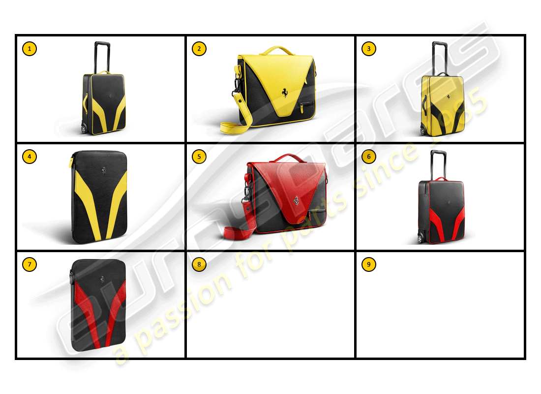 Ferrari California (Accessori) Equipaggiamento - Bagagli CarFit Diagramma delle parti