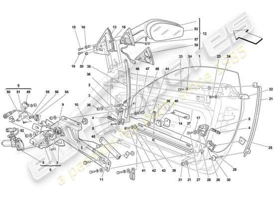 a part diagram from the Ferrari F430 Scuderia (RHD) parts catalogue