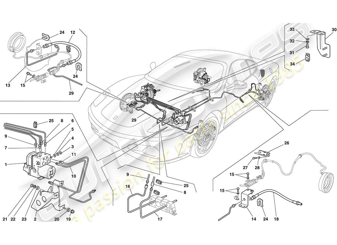 Ferrari F430 Coupé (Europa) Sistema di frenaggio Diagramma delle parti