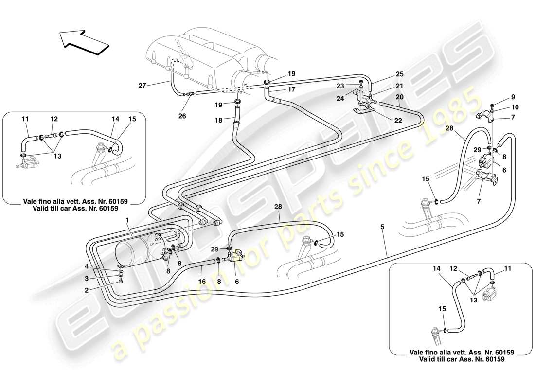 Ferrari F430 Spider (USA) SISTEMA DI ATTUAZIONE PNEUMATICA Diagramma delle parti
