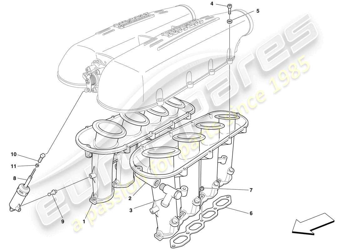 Ferrari F430 Spider (USA) COLLETTORE DI ASPIRAZIONE Diagramma delle parti