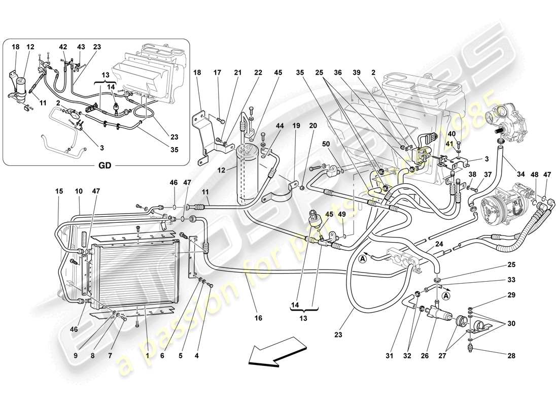 Ferrari F430 Spider (USA) SISTEMA AC Diagramma delle parti