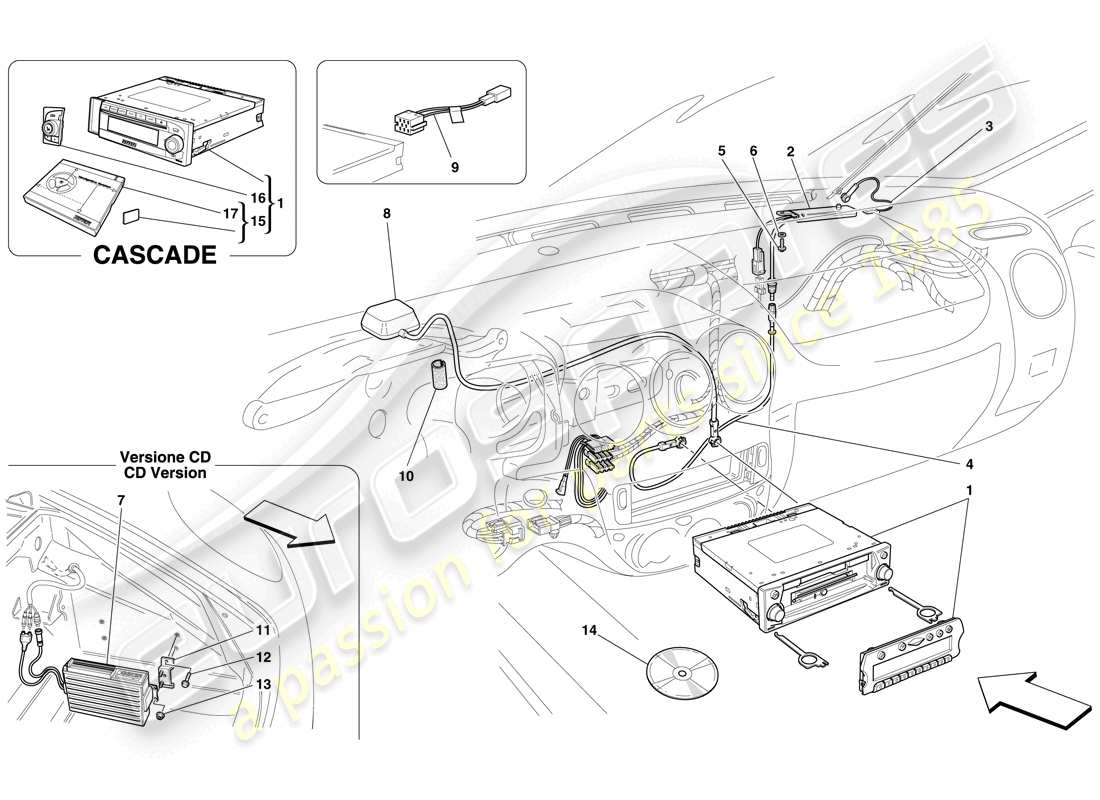 Ferrari F430 Spider (USA) IMPIANTO HI-FI Diagramma delle parti