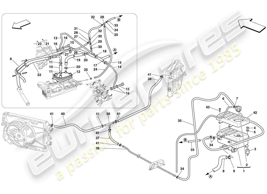 Ferrari F430 Scuderia Spider 16M (RHD) SERBATOIO DI COLLETZIONE Diagramma delle parti
