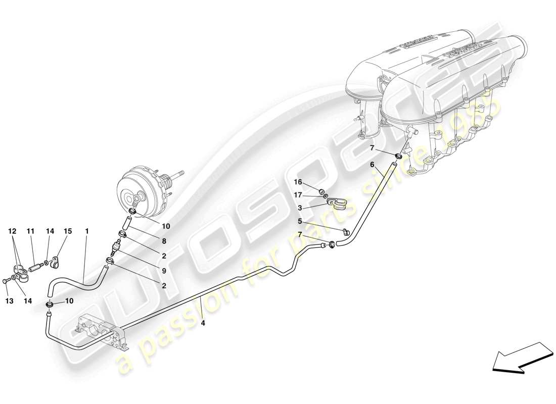 Ferrari F430 Scuderia Spider 16M (RHD) Sistema di servosterzo Diagramma delle parti