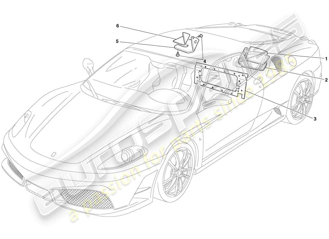 Ferrari F430 Scuderia Spider 16M (RHD) Isolamento Diagramma delle parti