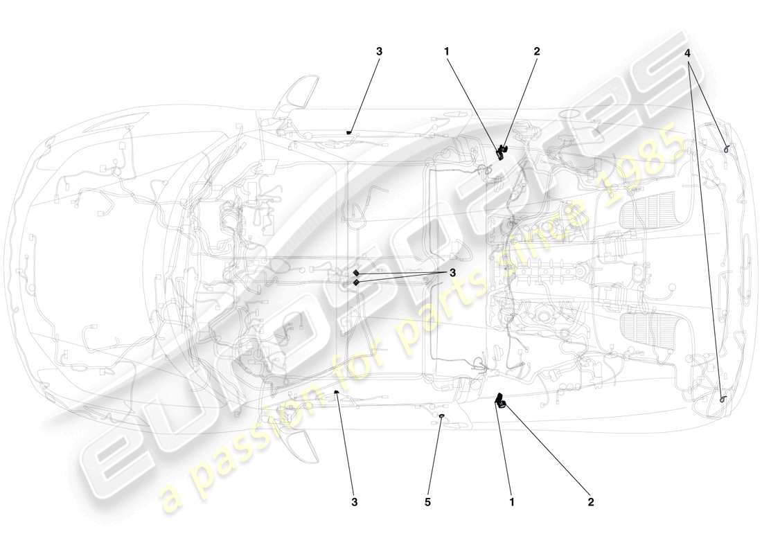 Ferrari 458 Spider (Europa) FISSAGGI VARI PER L'IMPIANTO ELETTRICO Diagramma delle parti