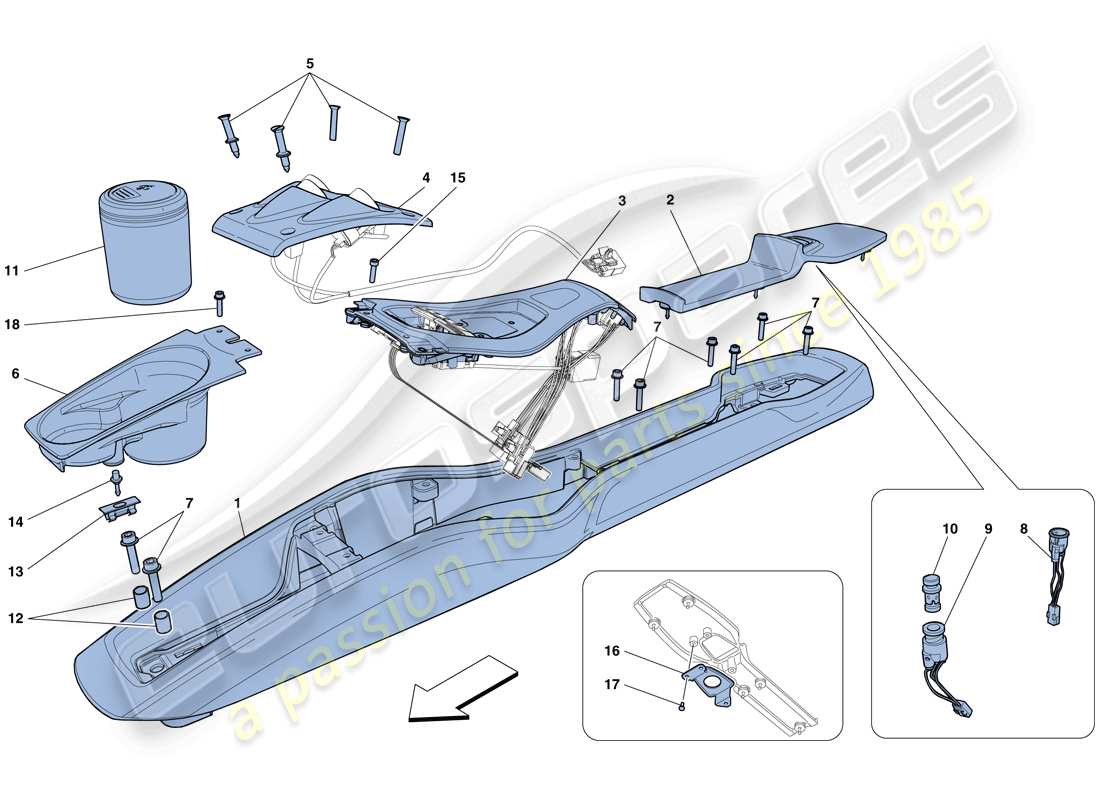 Ferrari 458 Spider (USA) TUNNEL - SOTTOSTRUTTURA E ACCESSORI Diagramma delle parti