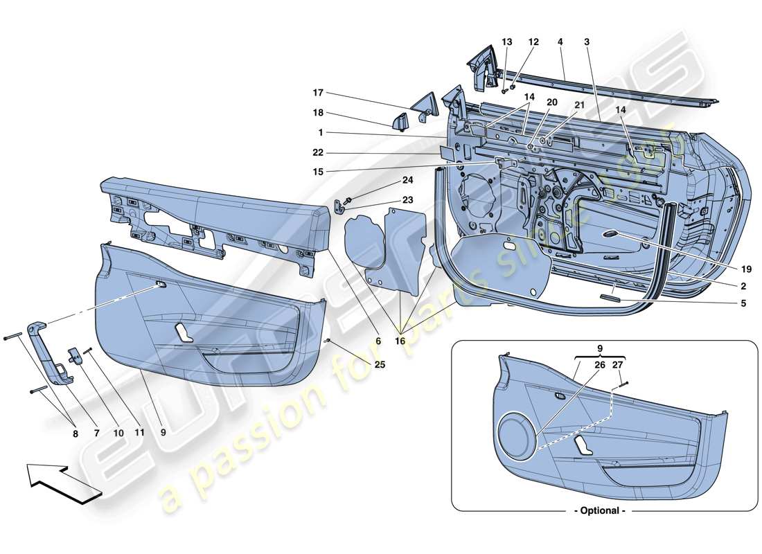 Ferrari 458 Speciale (RHD) PORTE - SOTTOSTRUTTURA E RIVESTIMENTO Diagramma delle parti