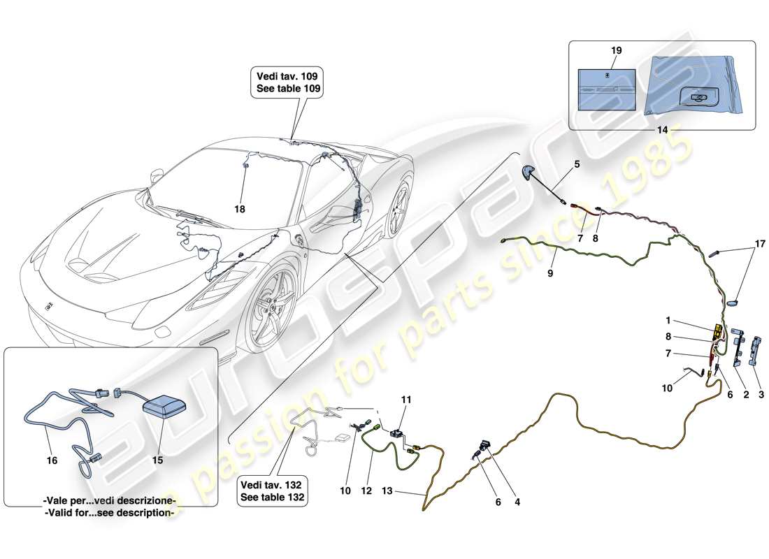 Ferrari 458 Speciale (RHD) TELEMETRIA Diagramma delle parti