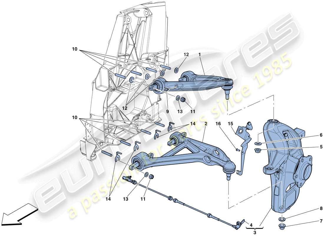 Ferrari GTC4 Lusso T (EUROPA) SOSPENSIONE ANTERIORE - BRACCI Diagramma delle parti