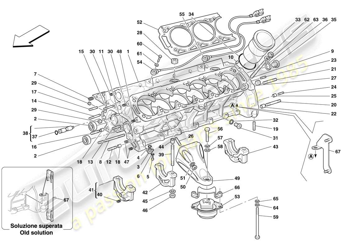 Ferrari 612 Sessanta (USA) BASAMENTO Diagramma delle parti