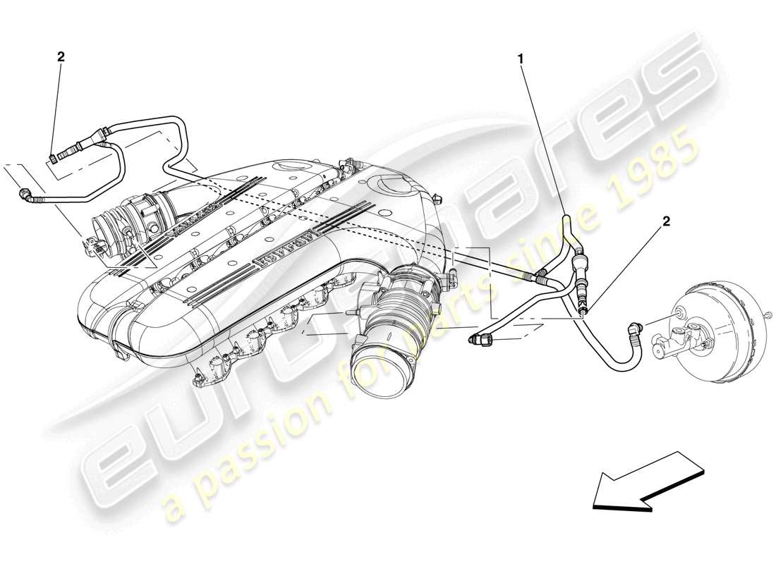 Ferrari 599 GTO (RHD) Sistema di servosterzo Diagramma delle parti