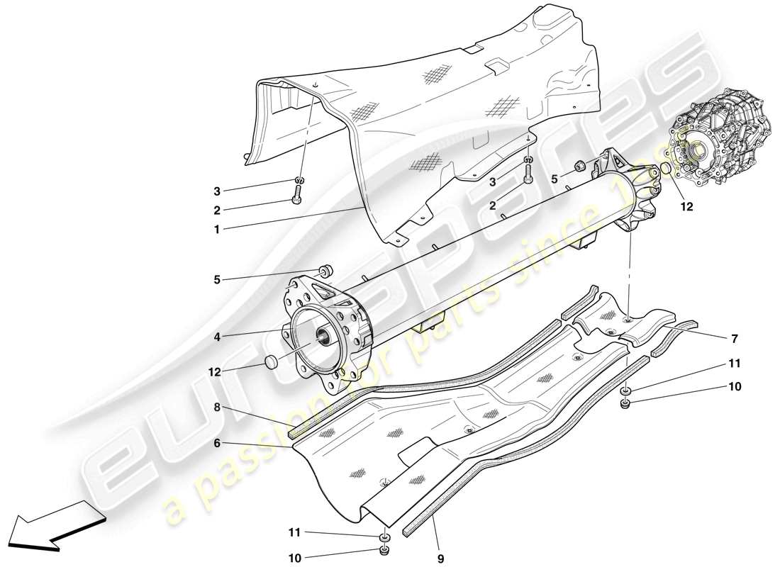 Ferrari 599 GTO (RHD) TUBO E ISOLANTE CONNETTORE MOTORE/CAMBIO Diagramma delle parti