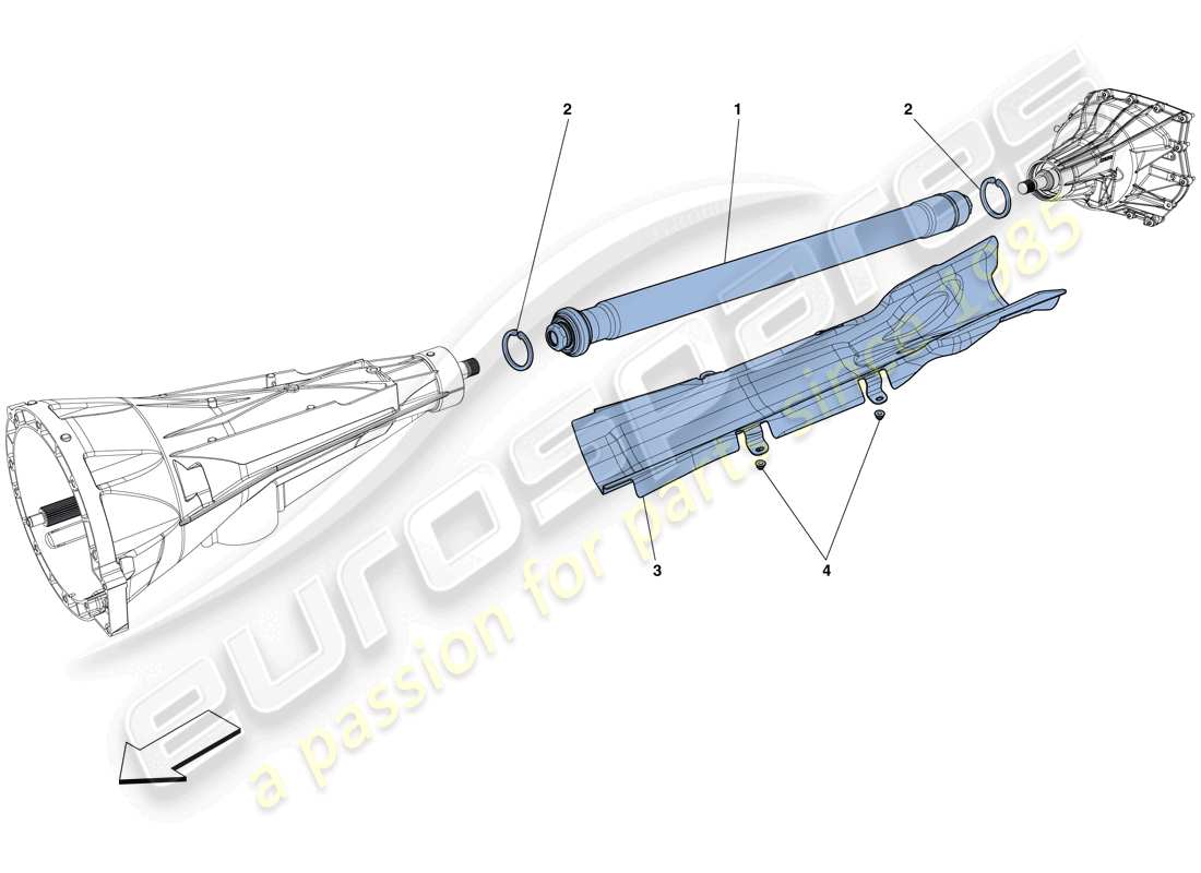 Ferrari F12 Berlinetta (RHD) Tubo di trasmissione Diagramma delle parti