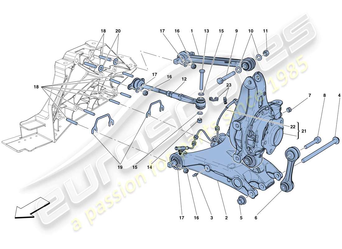 Ferrari F12 Berlinetta (RHD) SOSPENSIONE POSTERIORE - BRACCI Diagramma delle parti