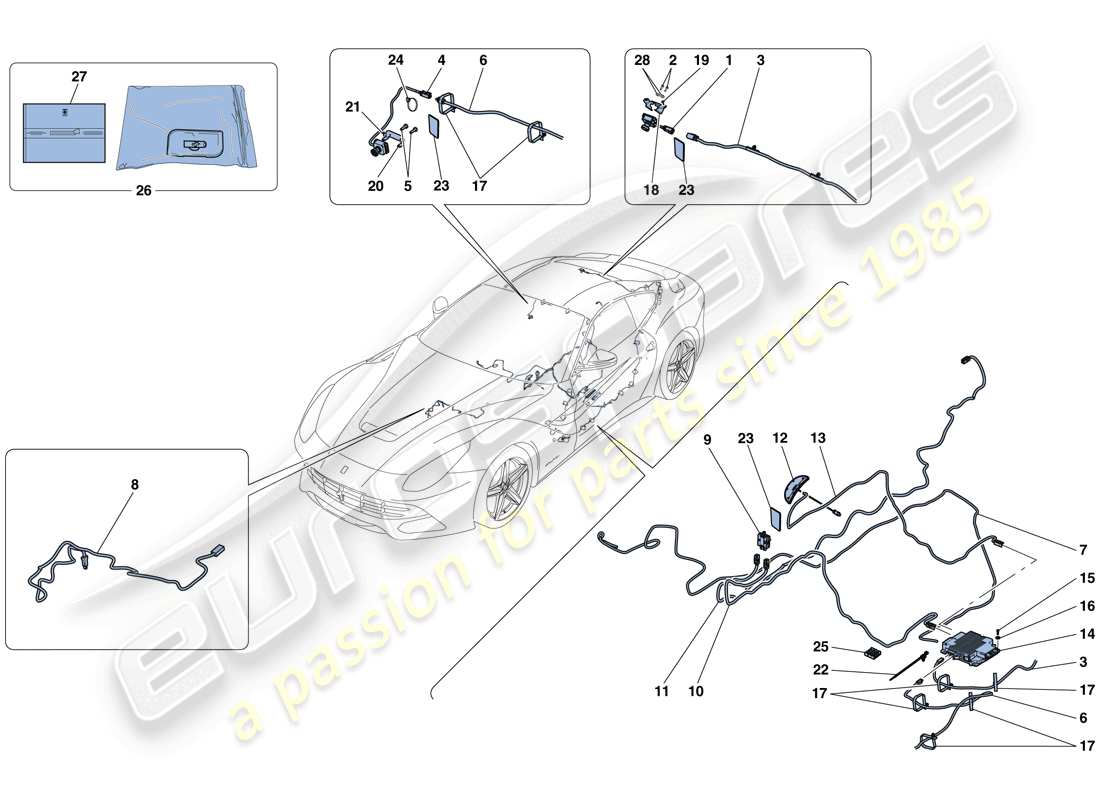 Ferrari F12 Berlinetta (RHD) TELEMETRIA Diagramma delle parti