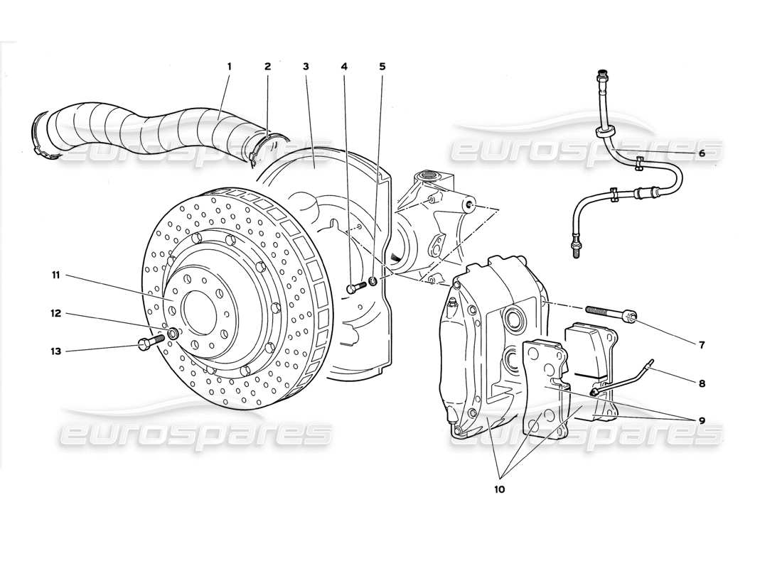 Diagramma delle parti Lamborghini Diablo GT (1999) Freni anteriori