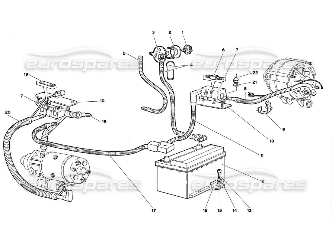 Diagramma delle parti Lamborghini Diablo GT (1999) Sistema elettrico
