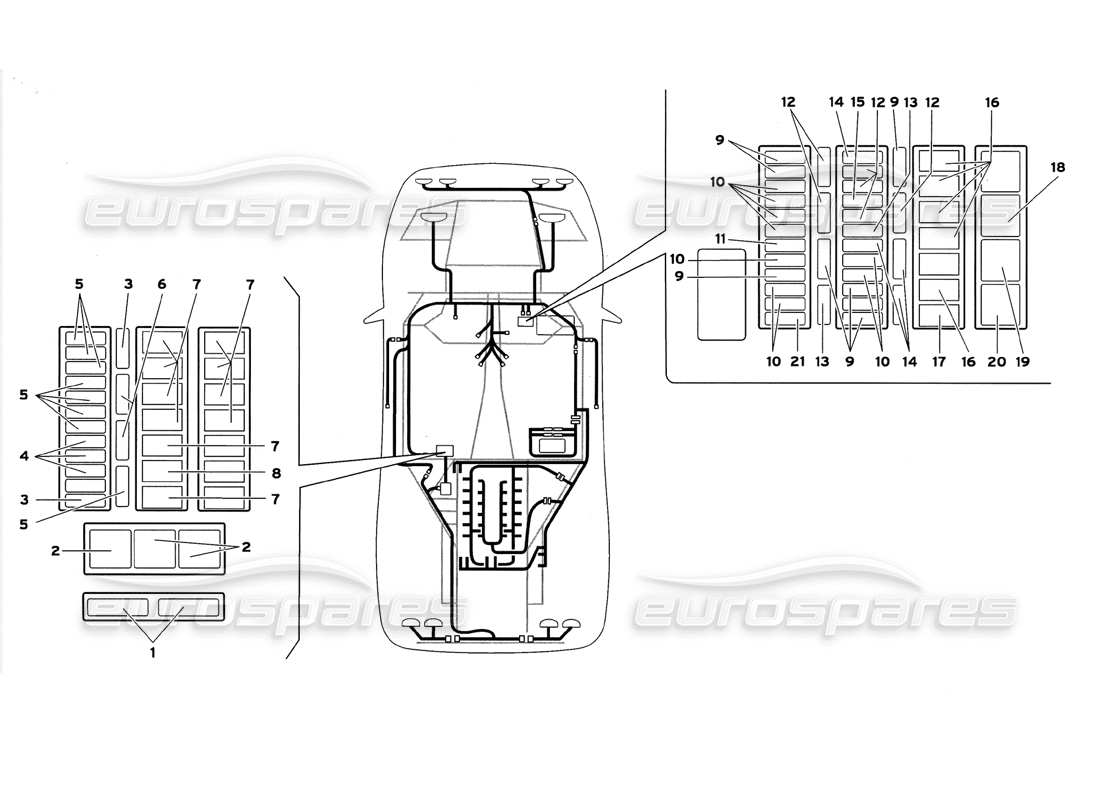 Diagramma delle parti Lamborghini Diablo GT (1999) Sistema elettrico